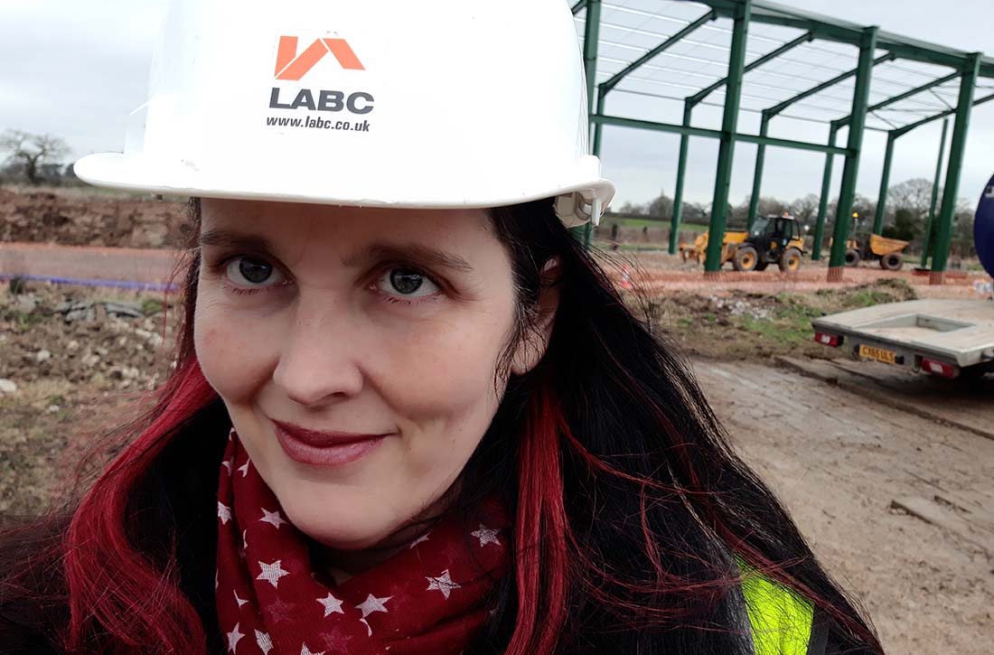 LABC building control engineer Kate Fonte working on-site