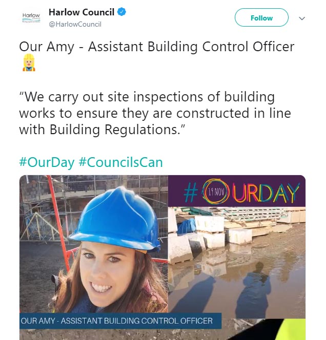 Harlow Council #OurDay Twitter campaign 2019